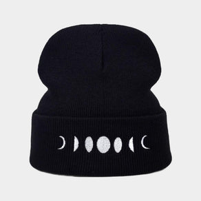Witchy Moon Cycle Embroidered Beanie - Ghoul RIP