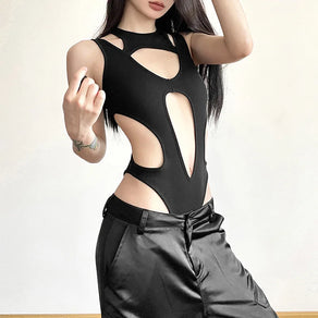 Women's Techwear Futuristic Cut Out Bodysuit