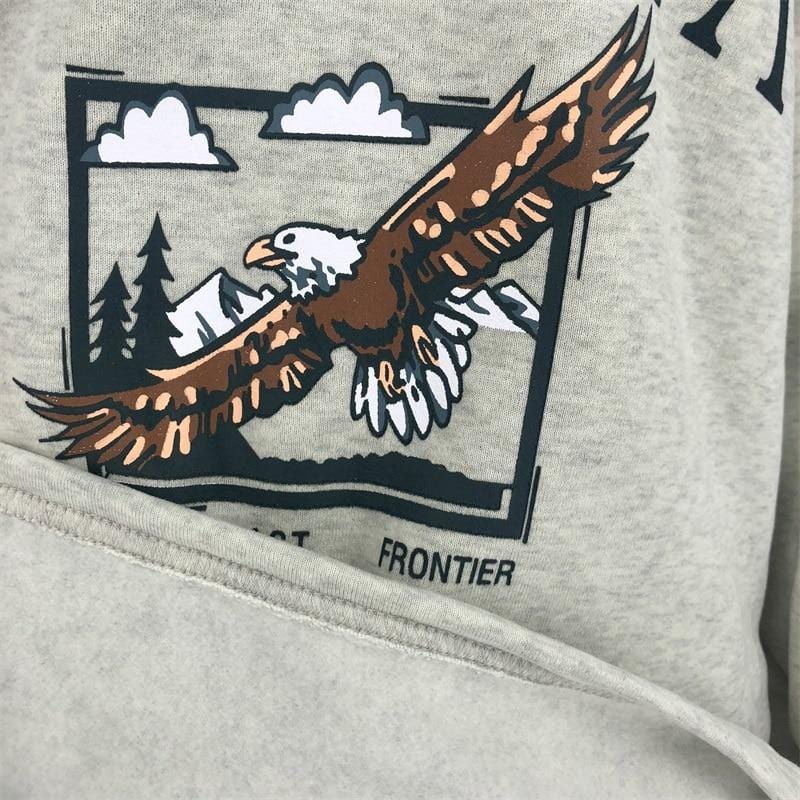 Alaska Eagle Print Quarter Zip Sweater - Ghoul RIP