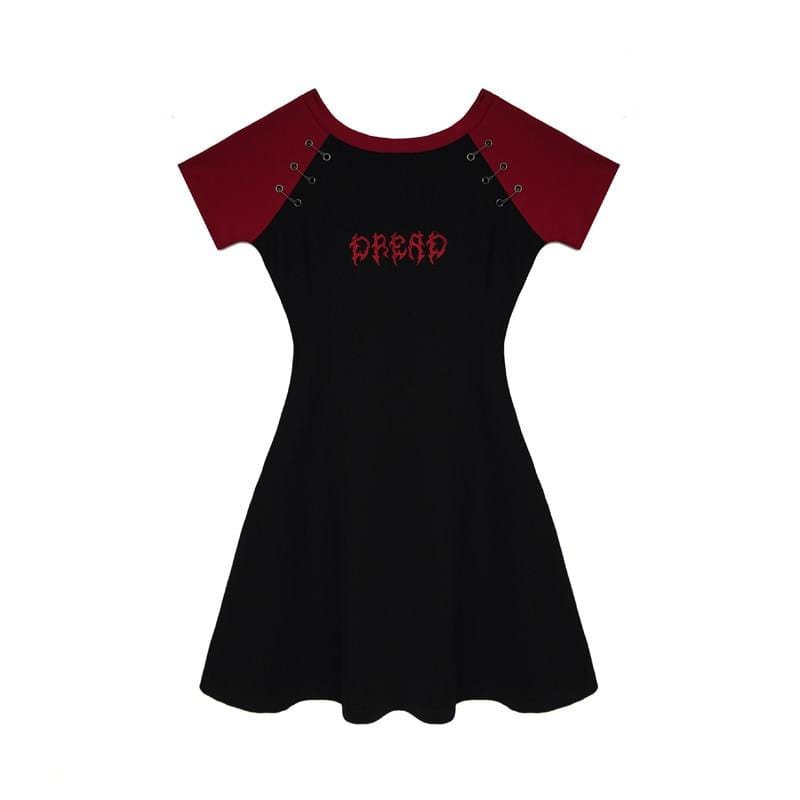 Black & Red 'Dread' Raglan T-Shirt Mini Dress - Ghoul RIP