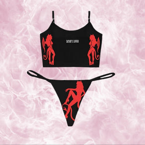 Black & Red 'Satan's Lover' Sexy Devil Cami Bikini - Ghoul RIP