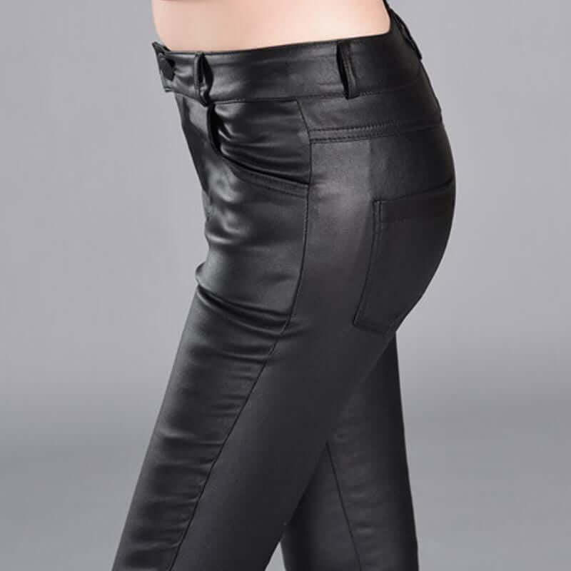Black Faux Leather Skinny Pants - Ghoul RIP