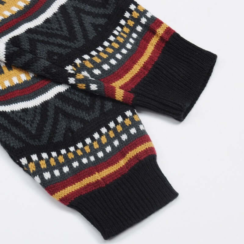 Colorful Aztec Pattern Knit Sweater - Ghoul RIP
