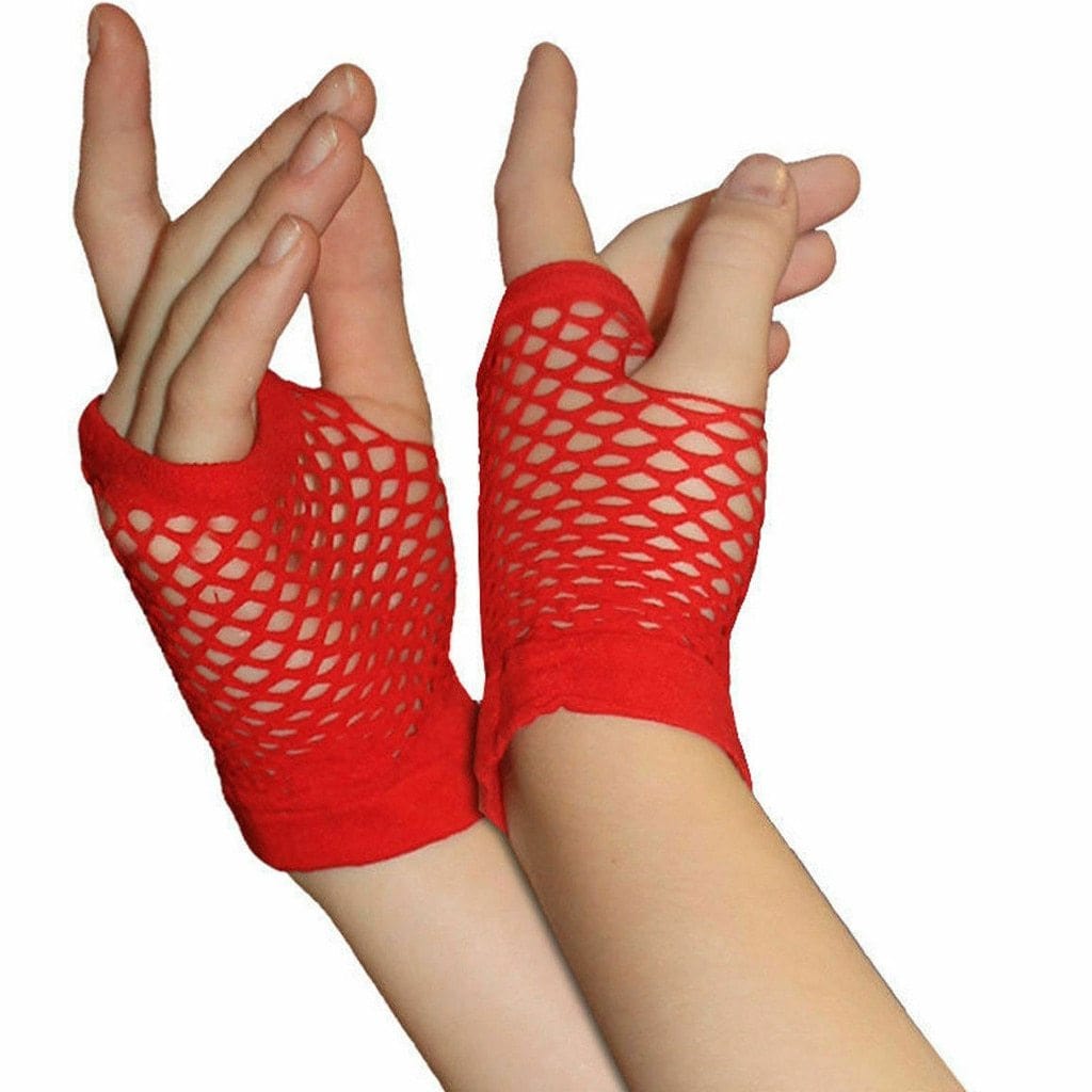 Colorful Fishnet Fingerless Gloves - Ghoul RIP