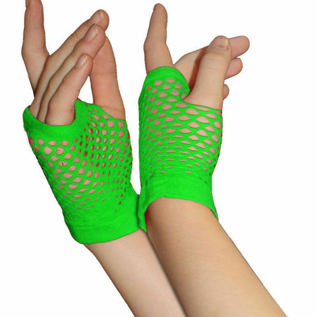 Colorful Fishnet Fingerless Gloves - Ghoul RIP