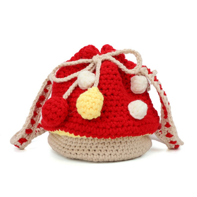 Crocheted Mushroom Mini Purse - Ghoul RIP