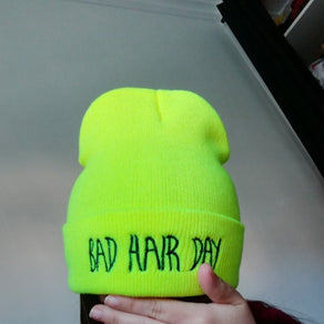 Embroidered 'Bad Hair Day' Beanie - Ghoul RIP