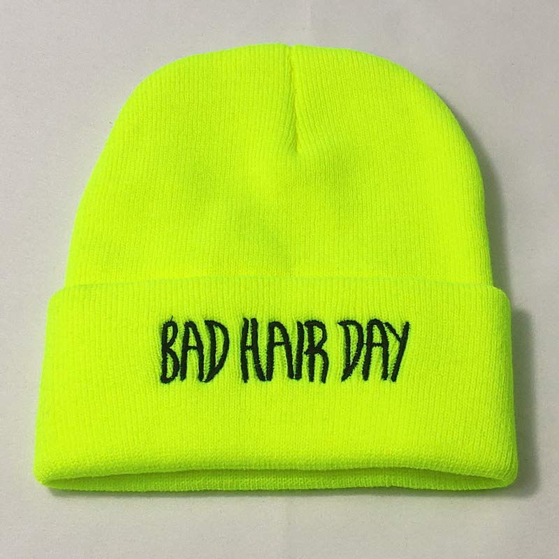 Embroidered 'Bad Hair Day' Beanie - Ghoul RIP