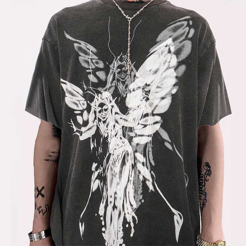 Fairycore Double Print Graphic Tee - Ghoul RIP