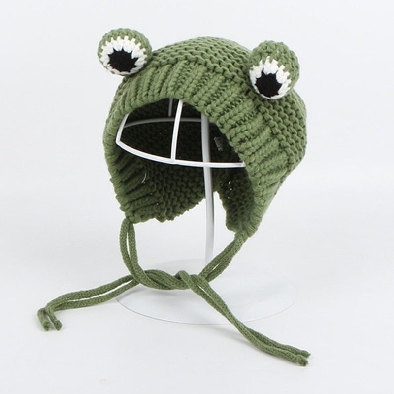 Frog Design Knitted Beanie - Ghoul RIP
