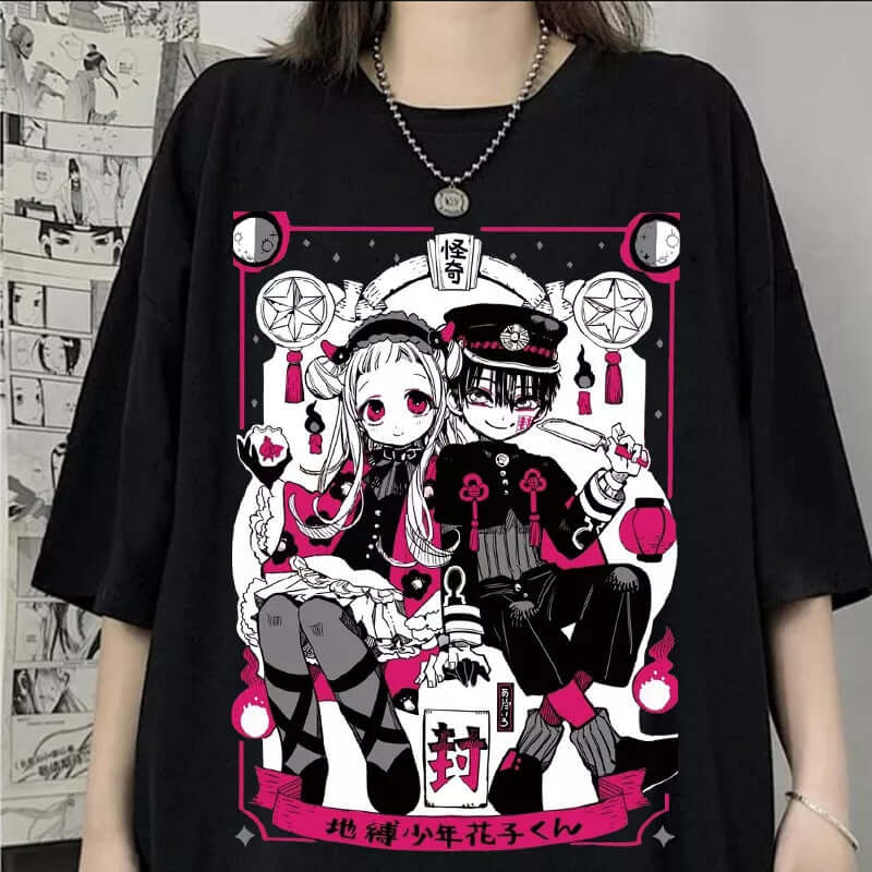 Gothic Anime Couple Graphic Tee - Ghoul RIP