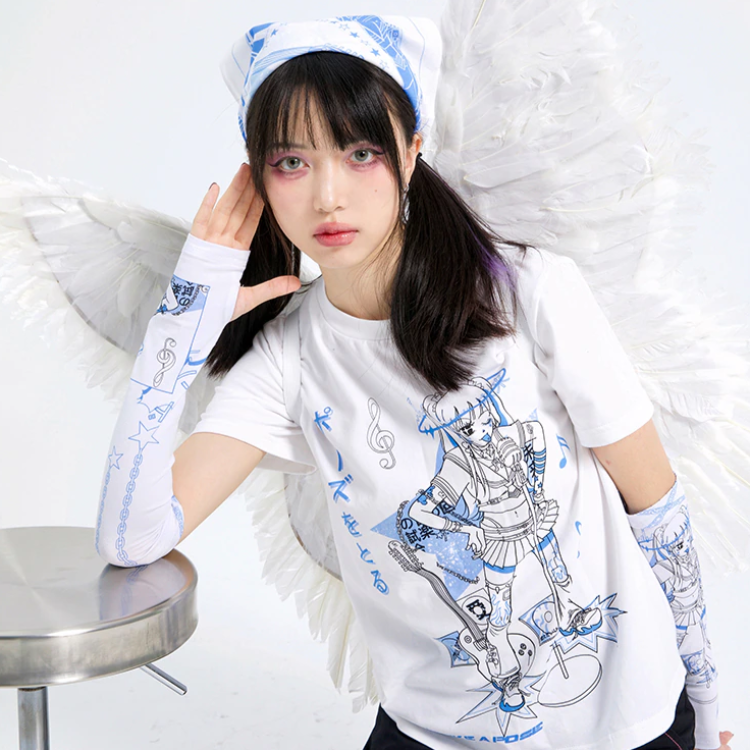 Harajuku Anime Idol Girl T-Shirt - Ghoul RIP