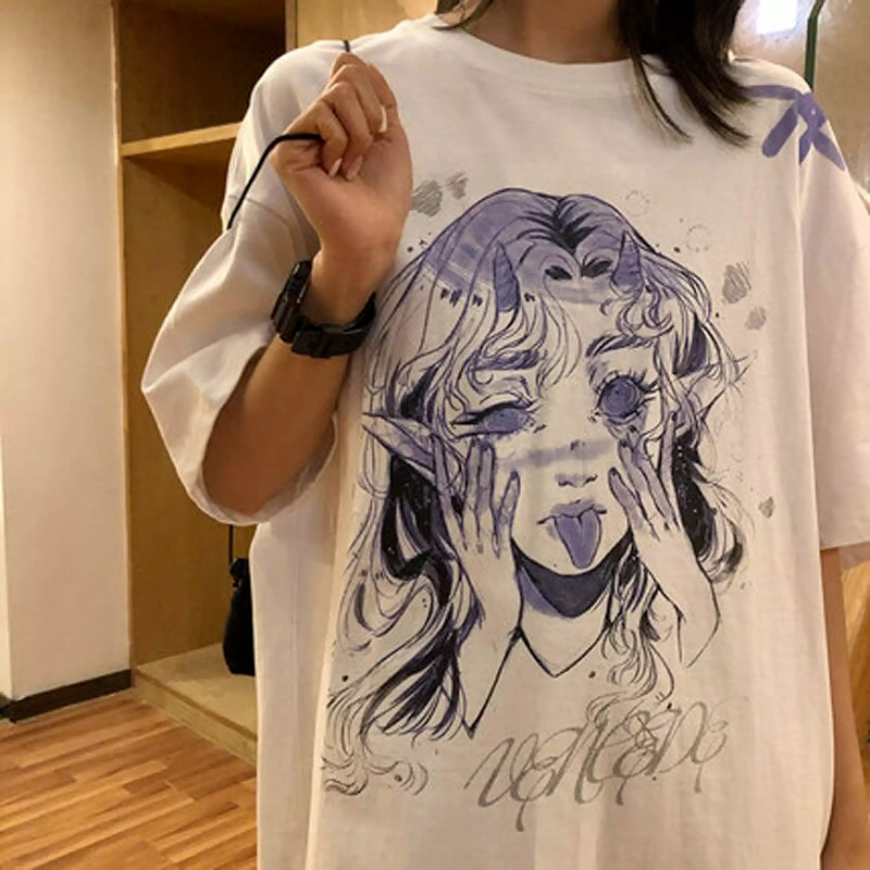 Horned Elf Character Art Graphic Tee - Ghoul RIP