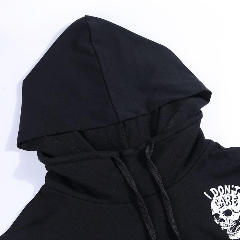 I Don't Care Cropped Hoodie - Ghoul RIP