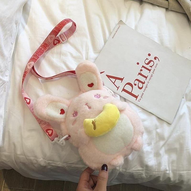 Kawaii Bunny With Heart Plush Bag - Ghoul RIP