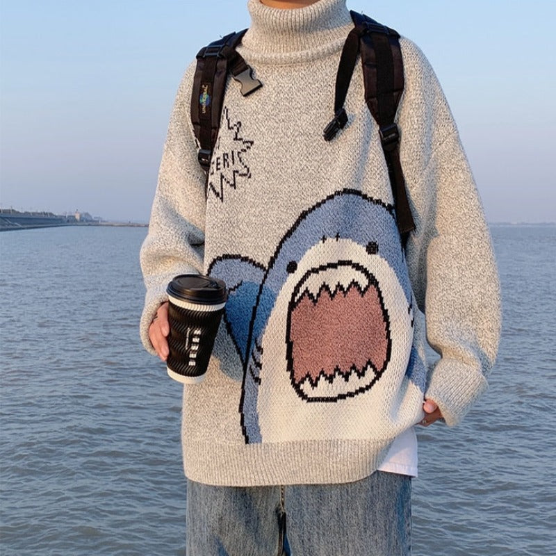 Kawaii Chibi Shark Knit Sweater - Ghoul RIP