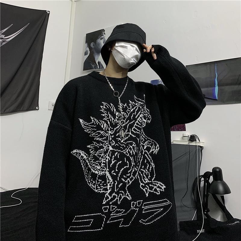 King Of Monsters Jacquard Sweater - Ghoul RIP