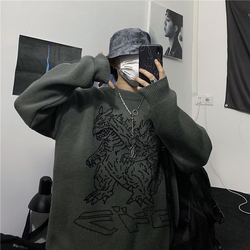 King Of Monsters Jacquard Sweater - Ghoul RIP