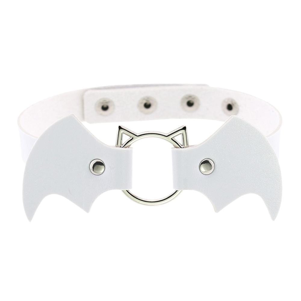 Leather Bat Shaped Choker Necklace - Ghoul RIP
