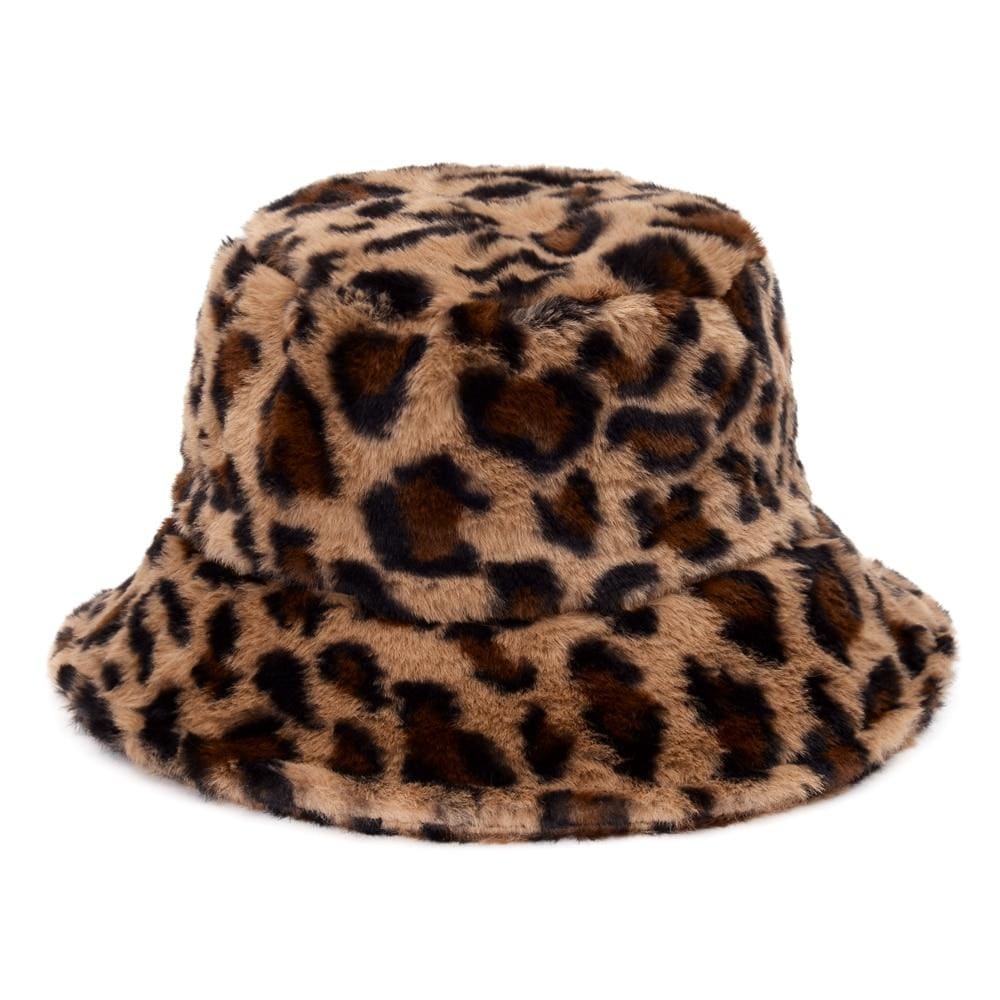 Leopard Print Fuzzy Bucket Hat - Ghoul RIP