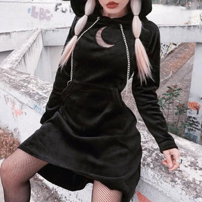 Lunar Magick Hoodie Dress - Ghoul RIP