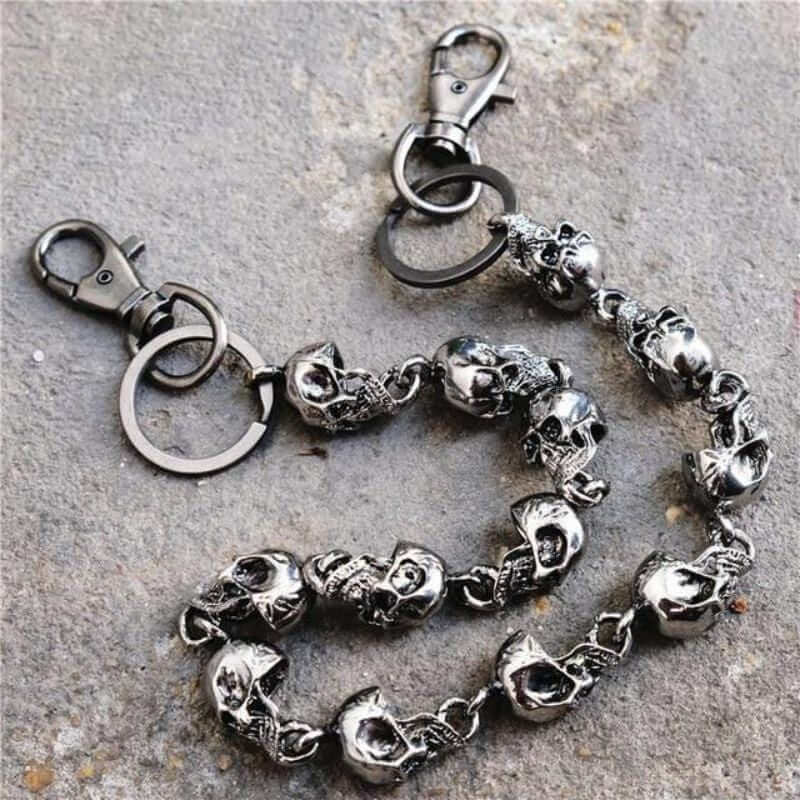 Metal Skull Design Belt Loop Chain - Ghoul RIP