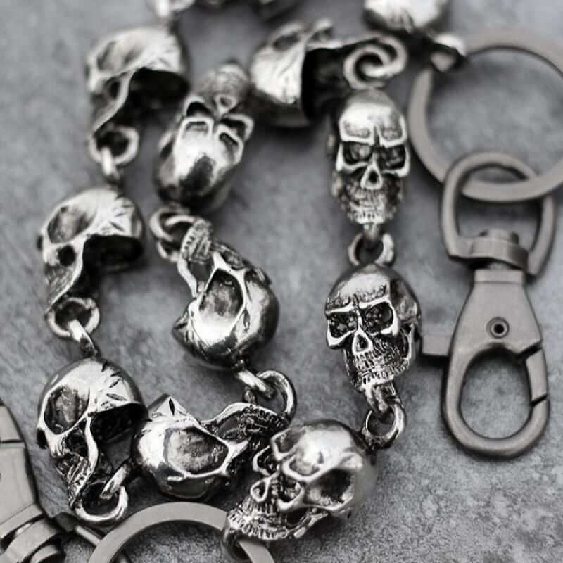 Metal Skull Design Belt Loop Chain - Ghoul RIP