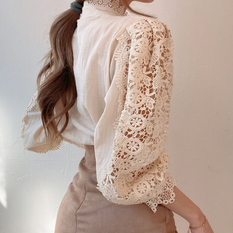 Modern Victorian Style Lace Blouse - Ghoul RIP
