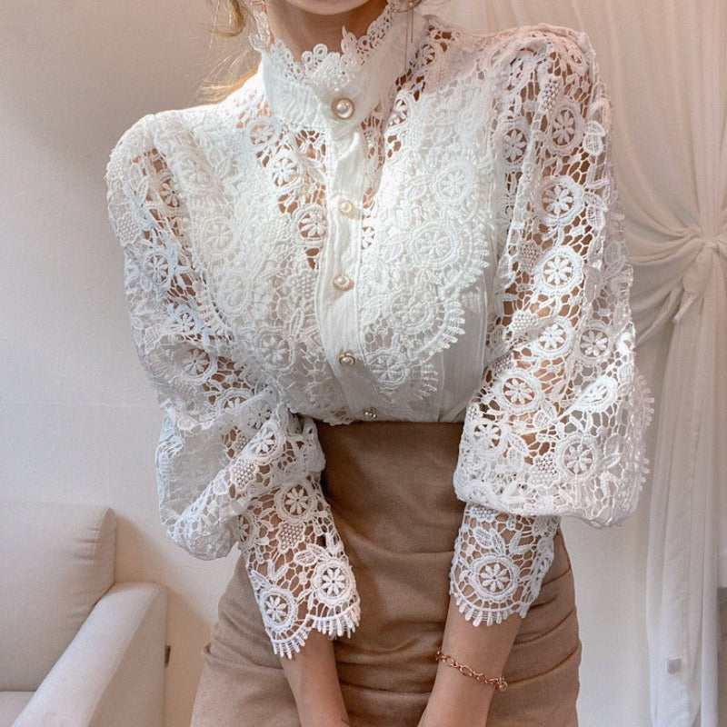 Modern Victorian Style Lace Blouse - Ghoul RIP