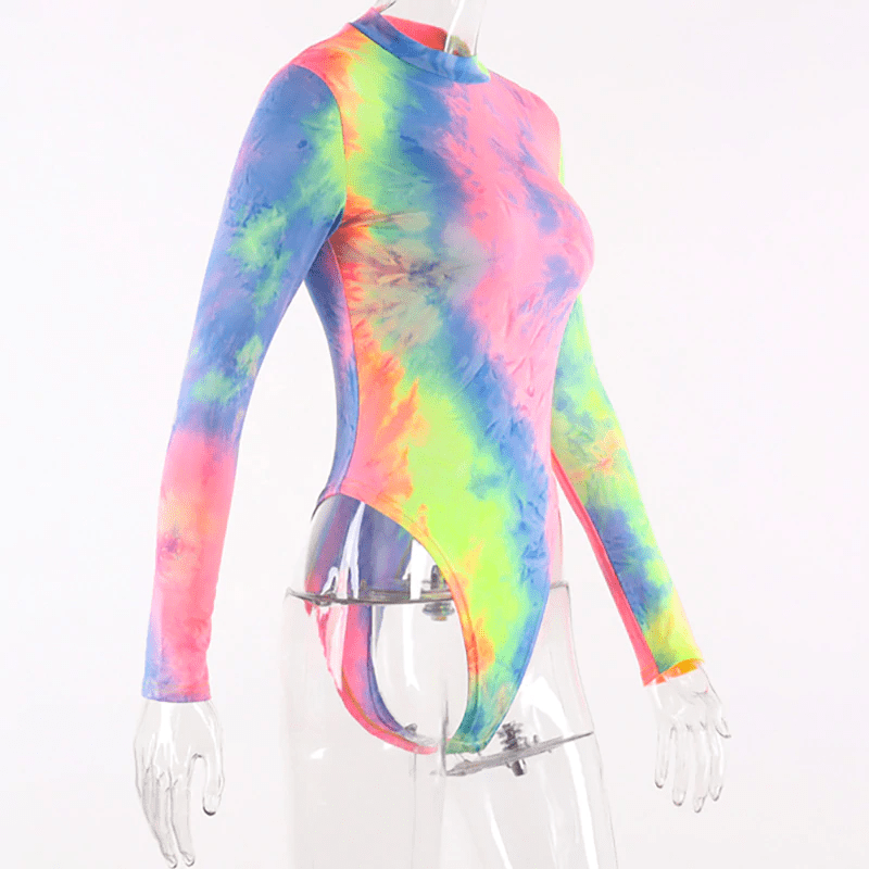 Neon Tie Dye Bodysuit - Ghoul RIP