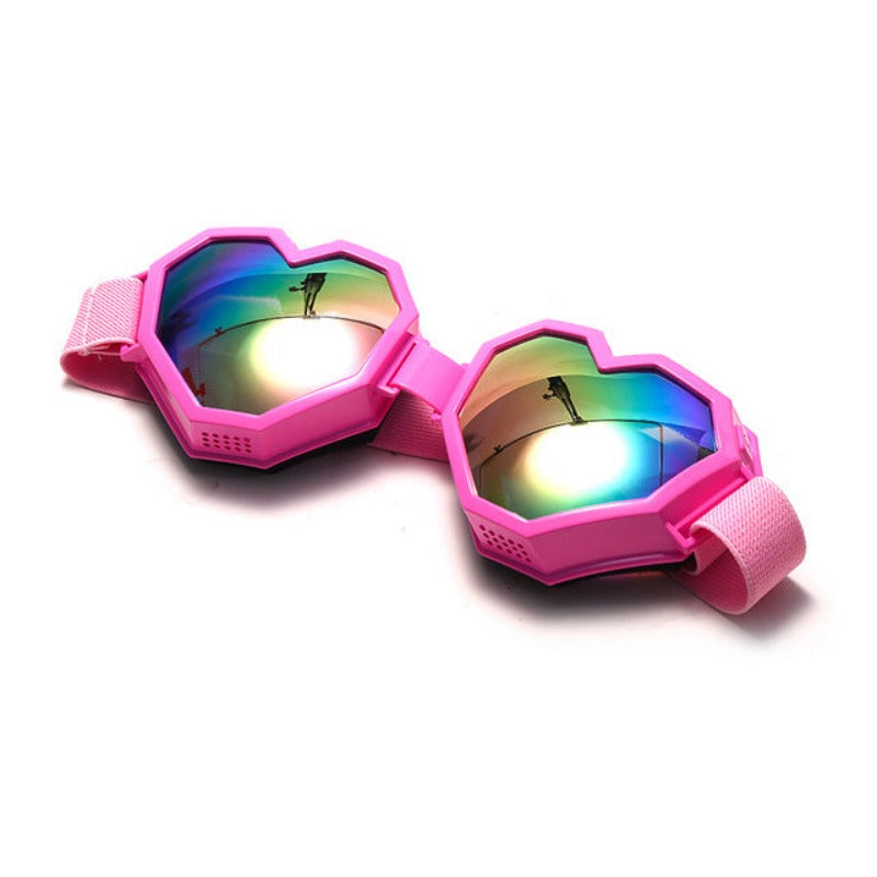 Oversized Pixel Heart Shaped Goggles - Ghoul RIP