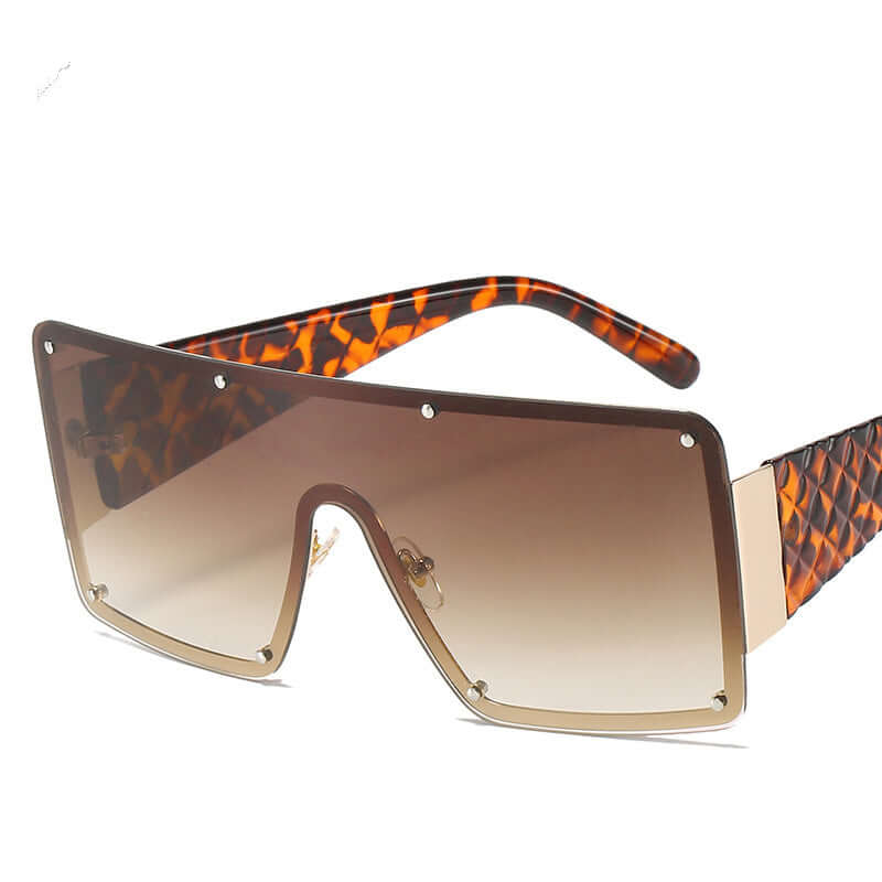 Oversized Square Frame Shield Sunglasses - Ghoul RIP
