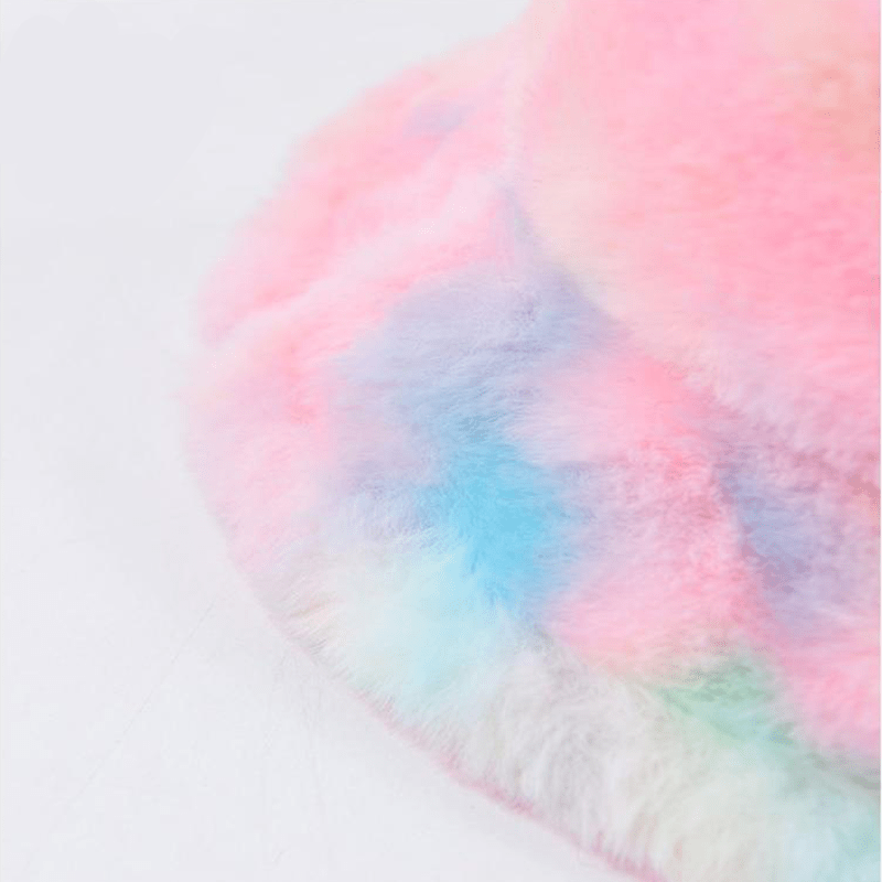 Pastel Rainbow Tie Dye Fuzzy Bucket Hat - Ghoul RIP