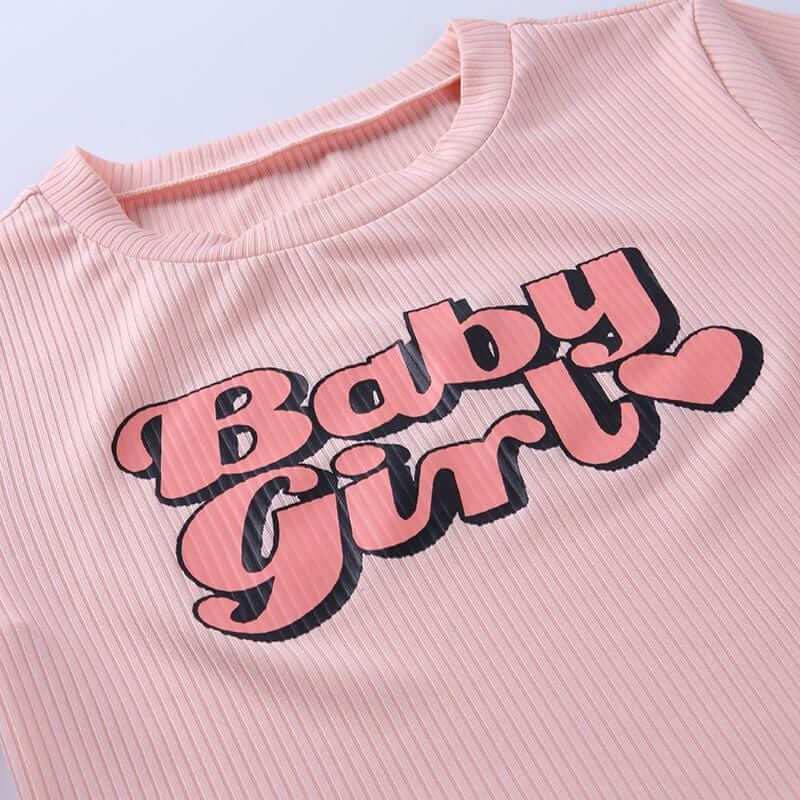Pink 'Baby Girl' Rib Knit Y2K Baby Tee - Ghoul RIP