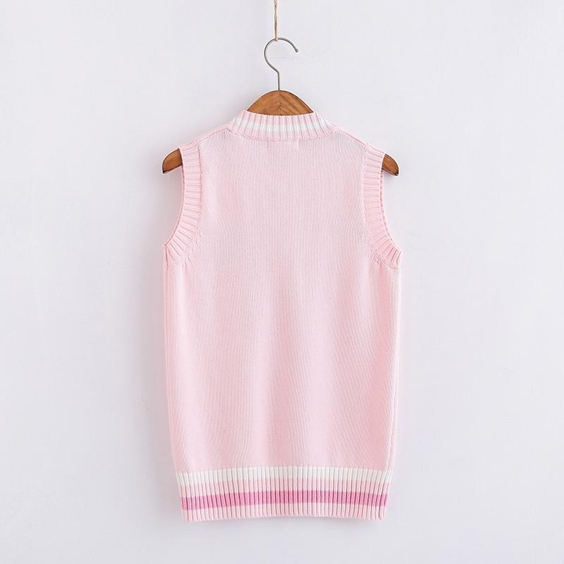 Pink Sweater Vest With Embroidered Bunny - Ghoul RIP