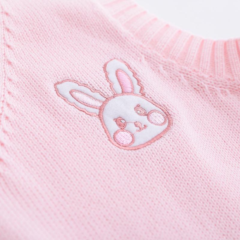 Pink Sweater Vest With Embroidered Bunny - Ghoul RIP