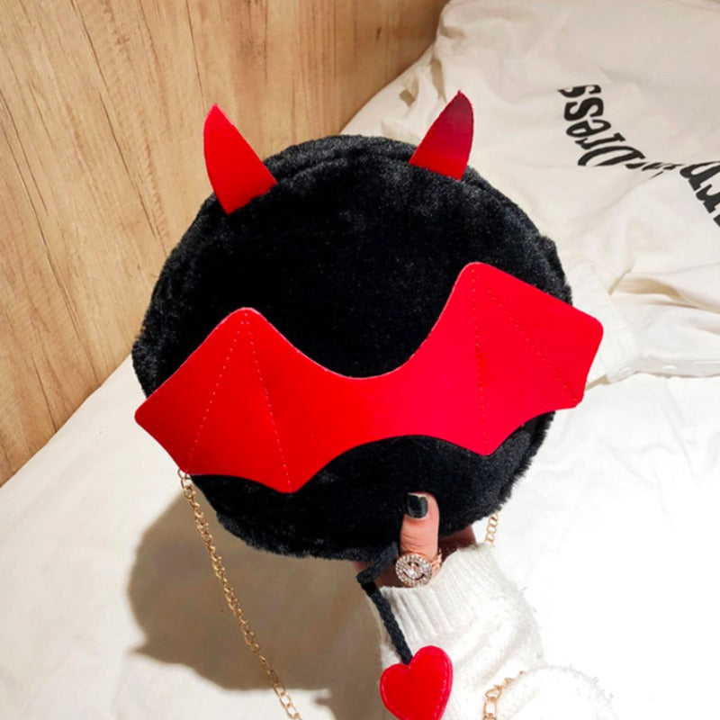 Plush & Leather Devil Decoration Purse - Ghoul RIP