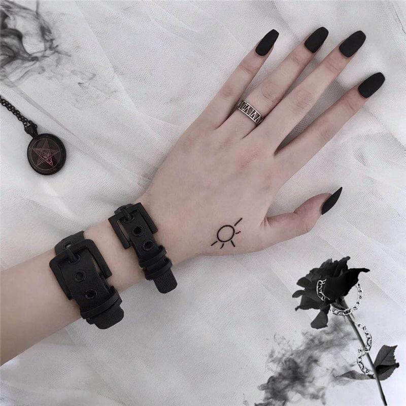 Premium Black Wristband Bracelet Set - Ghoul RIP