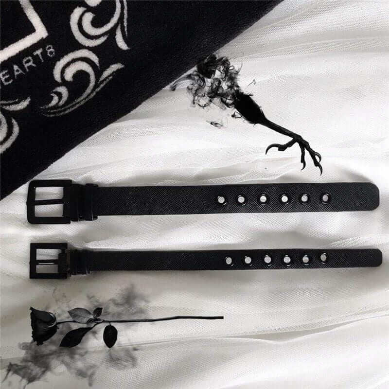 Premium Black Wristband Bracelet Set - Ghoul RIP