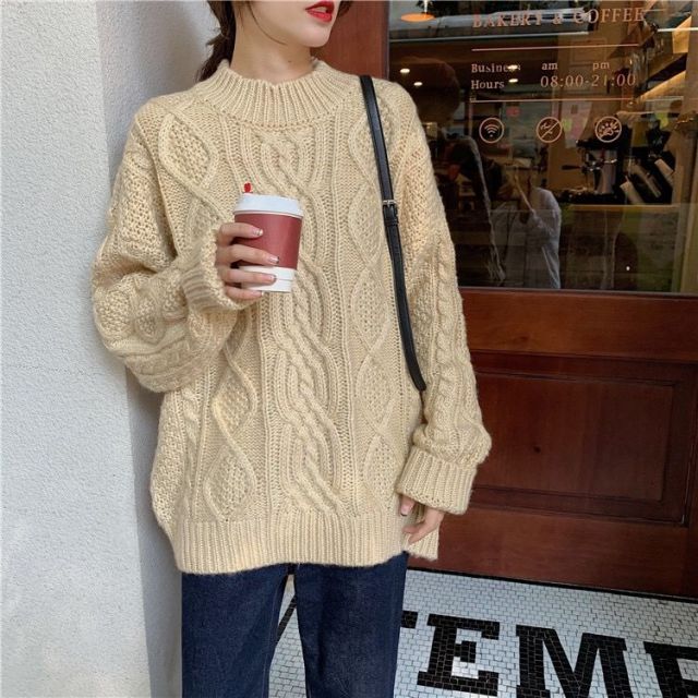 Premium Cozy Cable Knit Sweater - Ghoul RIP