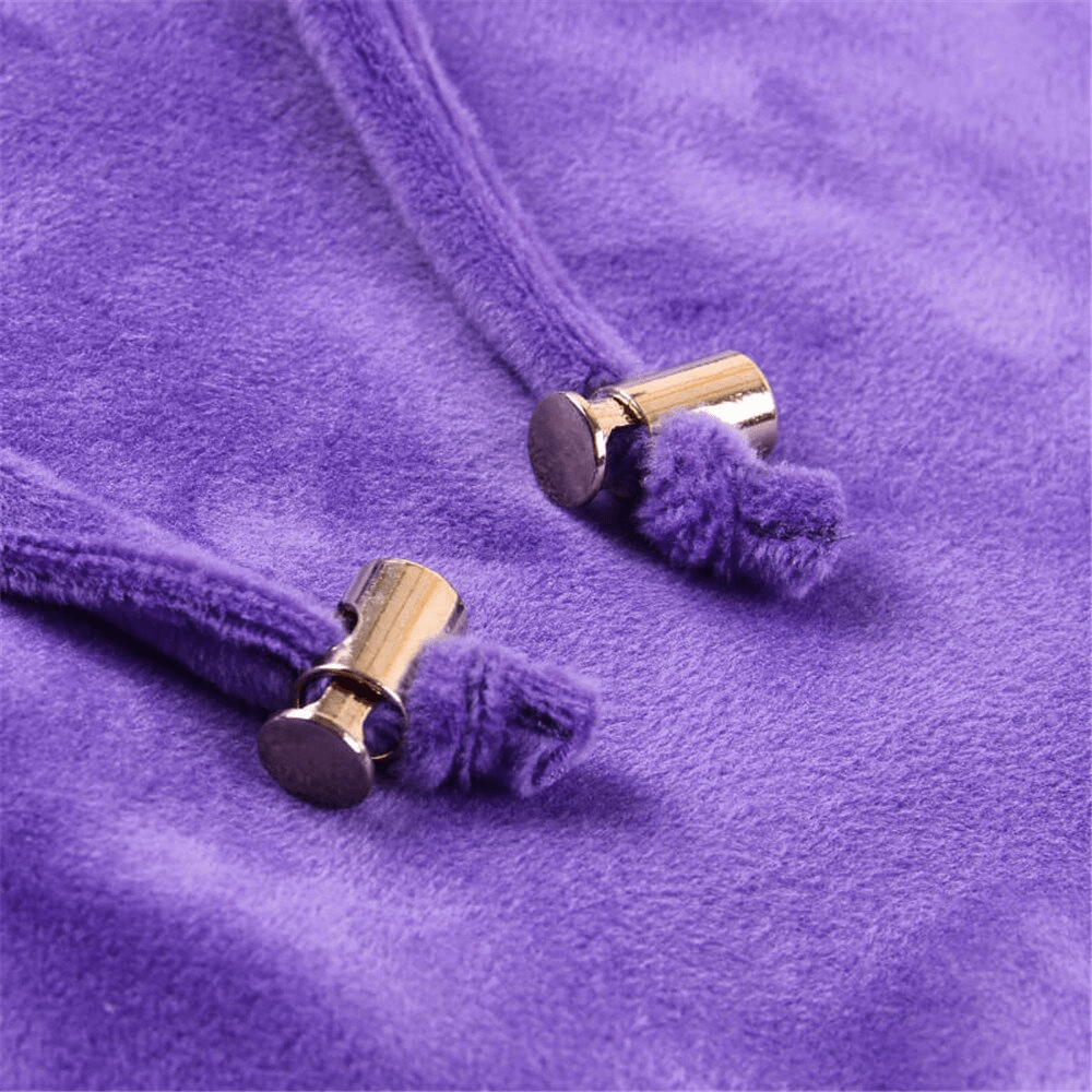 Purple Velour Cropped Hoodie & Joggers Tracksuit - Ghoul RIP