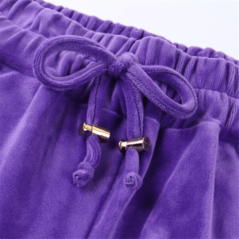 Purple Velour Cropped Hoodie & Joggers Tracksuit - Ghoul RIP