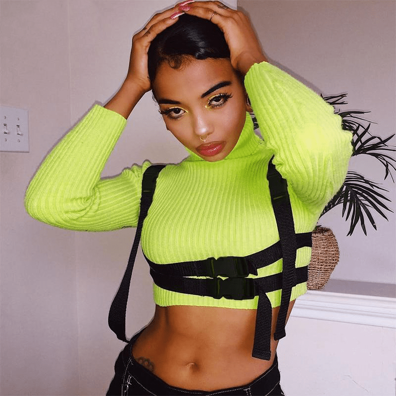Radioactive Cropped Turtleneck - Ghoul RIP