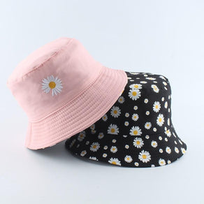 Reversible Daisy Design Bucket Hat - Ghoul RIP