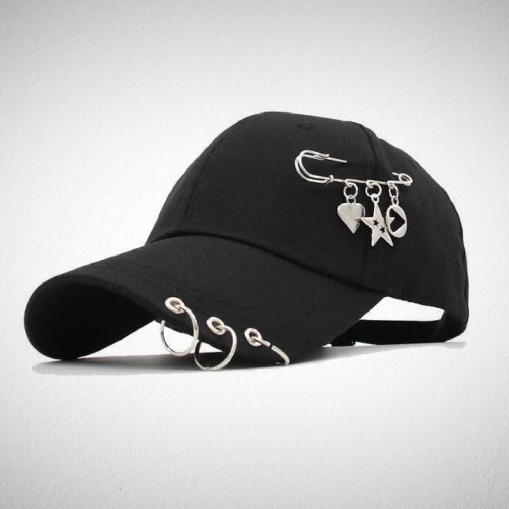 Safety Pin & Charms Baseball Cap - Ghoul RIP