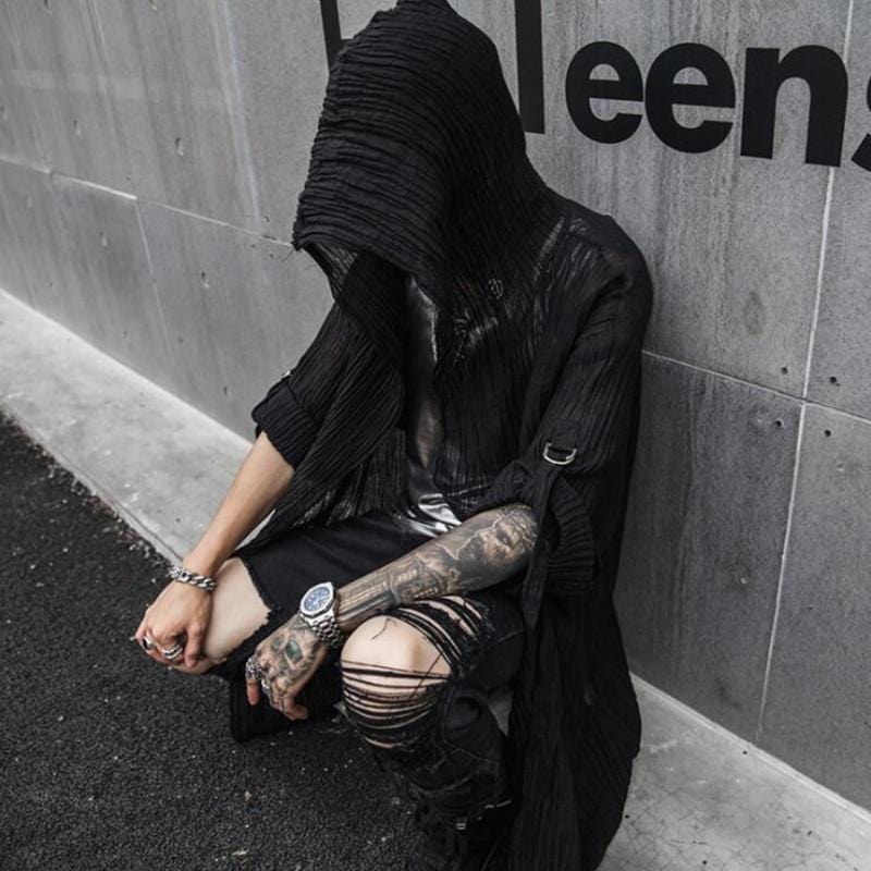 Sheer Black Cloak With Adjustable Sleeves - Ghoul RIP