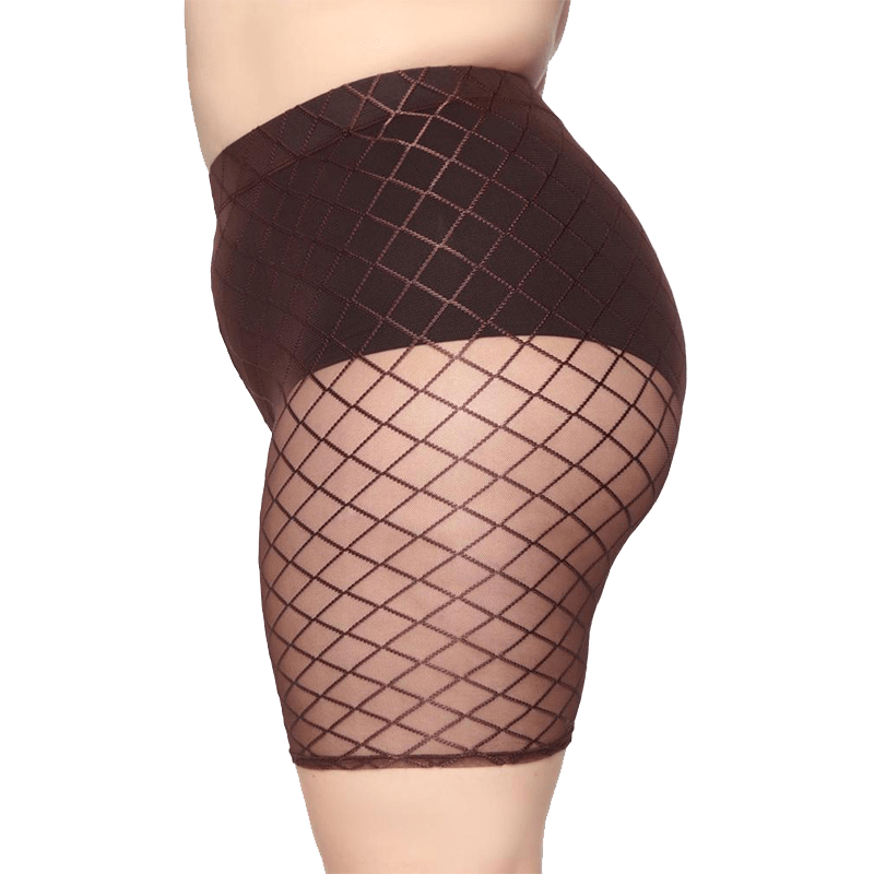 Sheer Fishnet Biker Shorts - Ghoul RIP