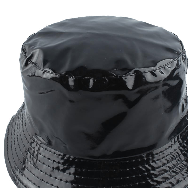 Shiny Wet Look Bucket Hat - Ghoul RIP