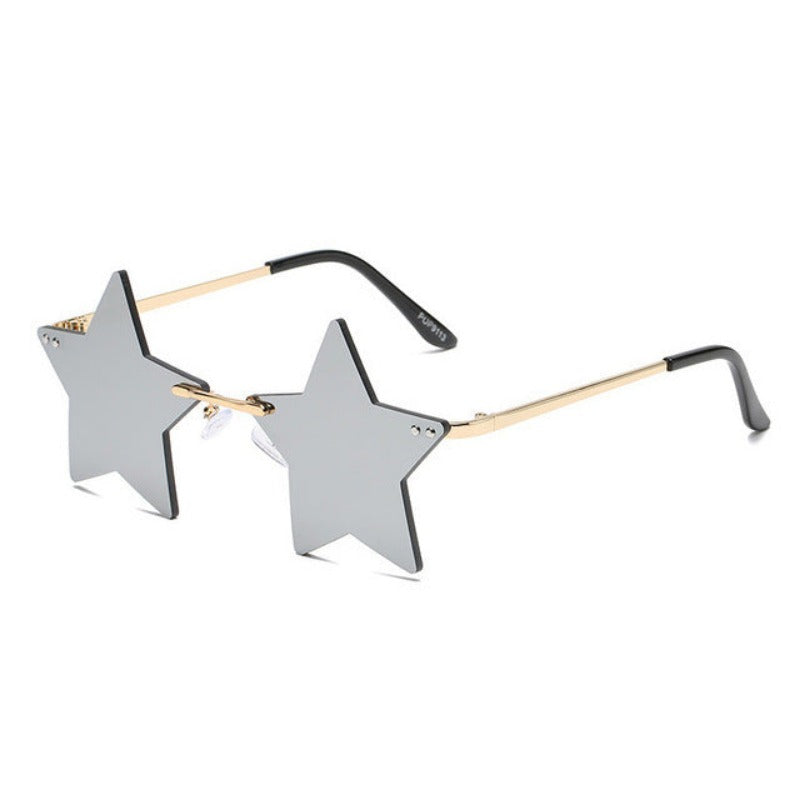 Star Shaped Rimless Sunglasses - Ghoul RIP