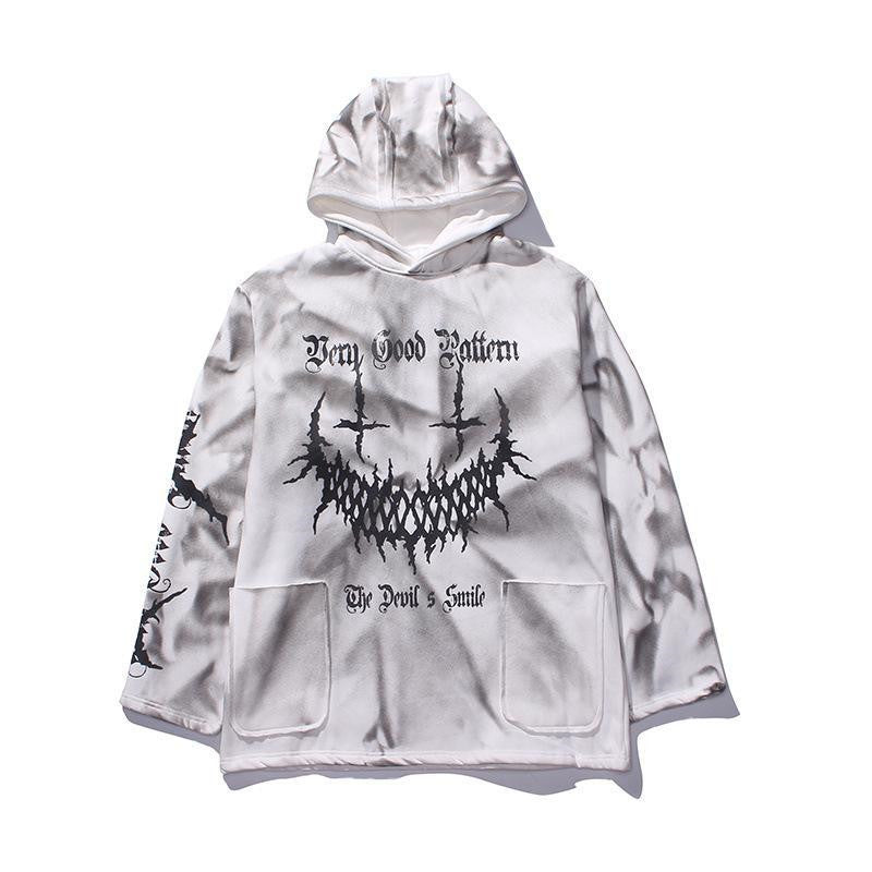 The Devil's Smile Creepy Oversized Hoodie - Ghoul RIP